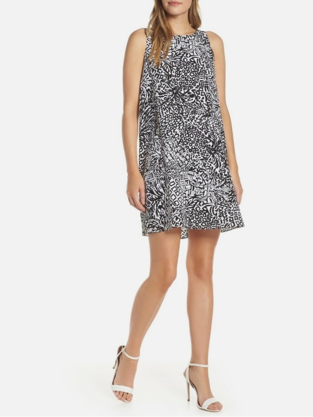 Lilly Pulitzer Jackie Silk Dress Onyx Home Slice Size XS